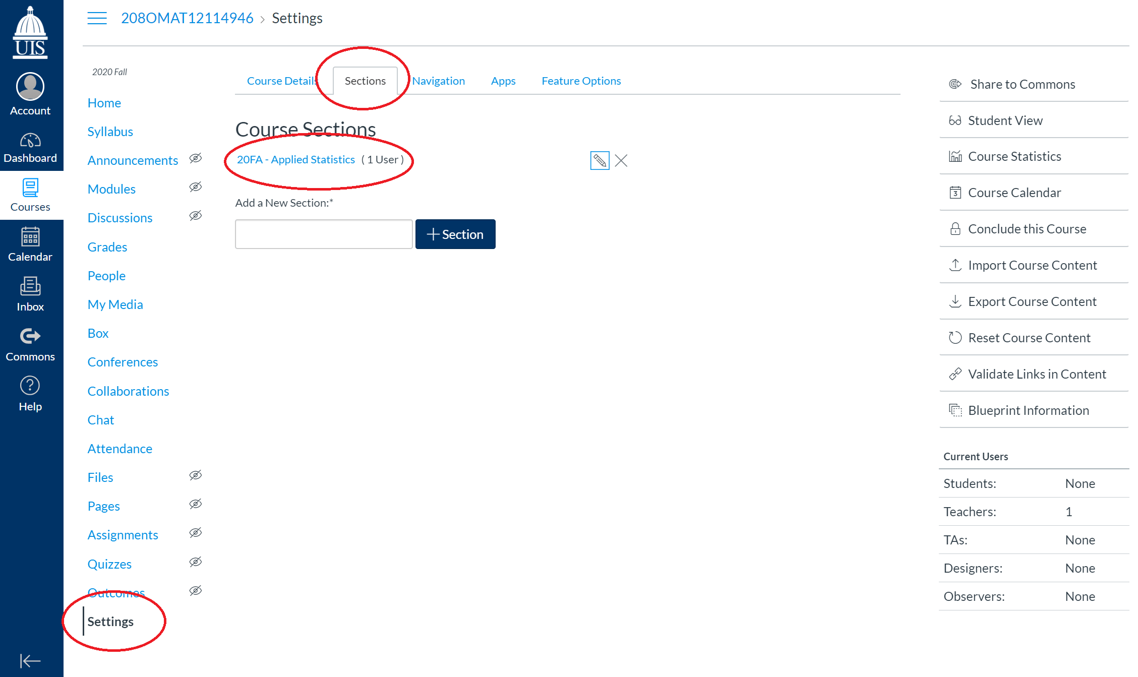 Canvas for Instructors University of Illinois Springfield